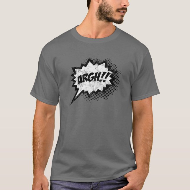 Comic Speech Bubble Curses Argh Funny Sayings Pop T-Shirt (Front)