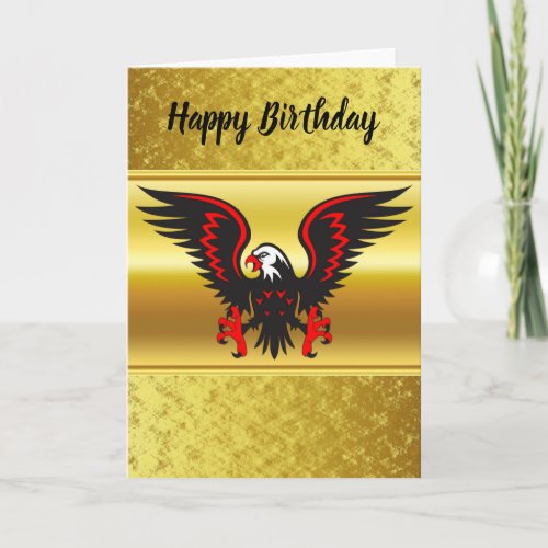 Comic strip Black and red eagle with gold foil Card