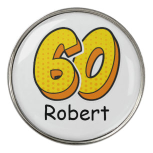 Comic Style 60th Birthday Golfer Gift – Funny Golf Ball Marker