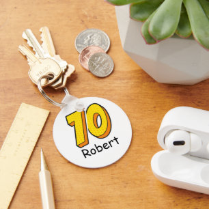 Comic Style 70th Birthday Golfer Gift – Funny Keychain