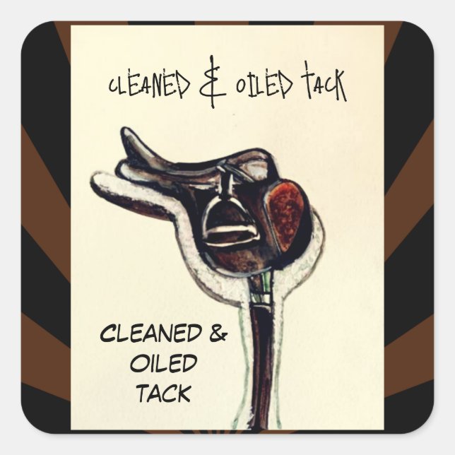 comic style cleaned & oiled tack square sticker (Front)