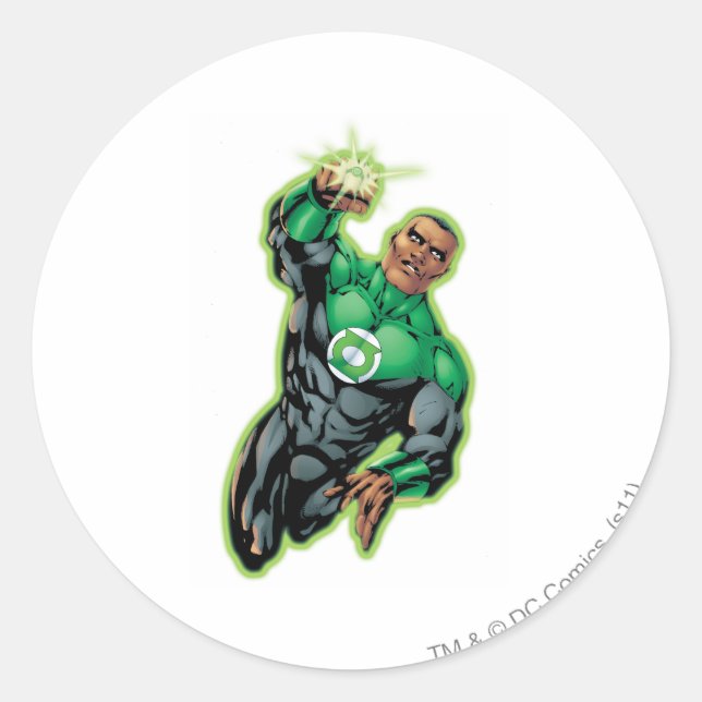 Comic Style - Flying Up Classic Round Sticker (Front)