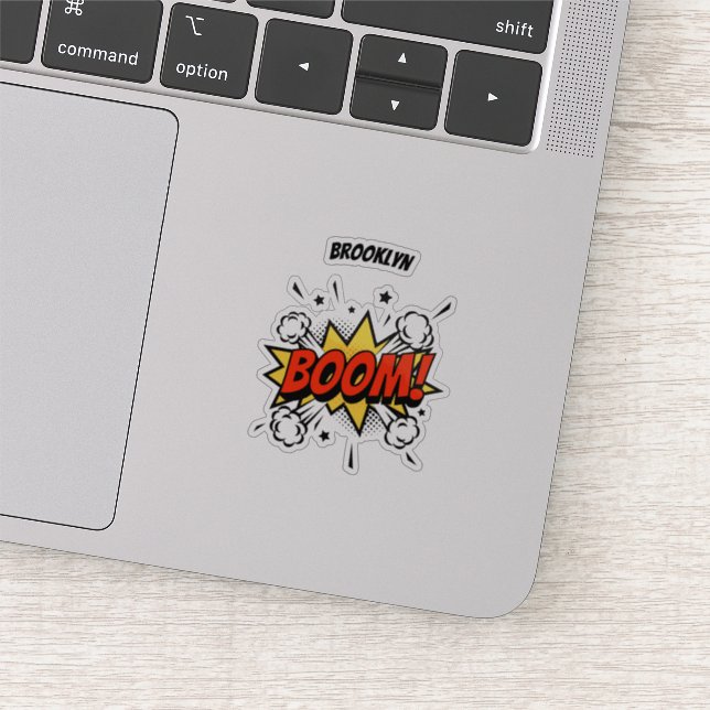 Comic style fun boom typography pop art sticker (Detail)