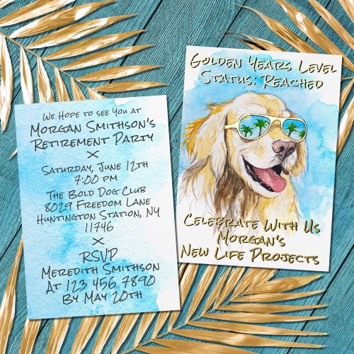    Comic Style Golden Years Funny Retirement Party Foil Invitation