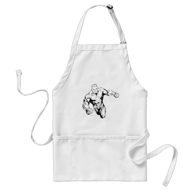 Comic Style - Green Lantern, Black and White Adult Apron (Front)
