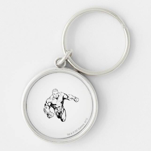 Comic Style - Green Lantern, Black and White Keychain (Front)