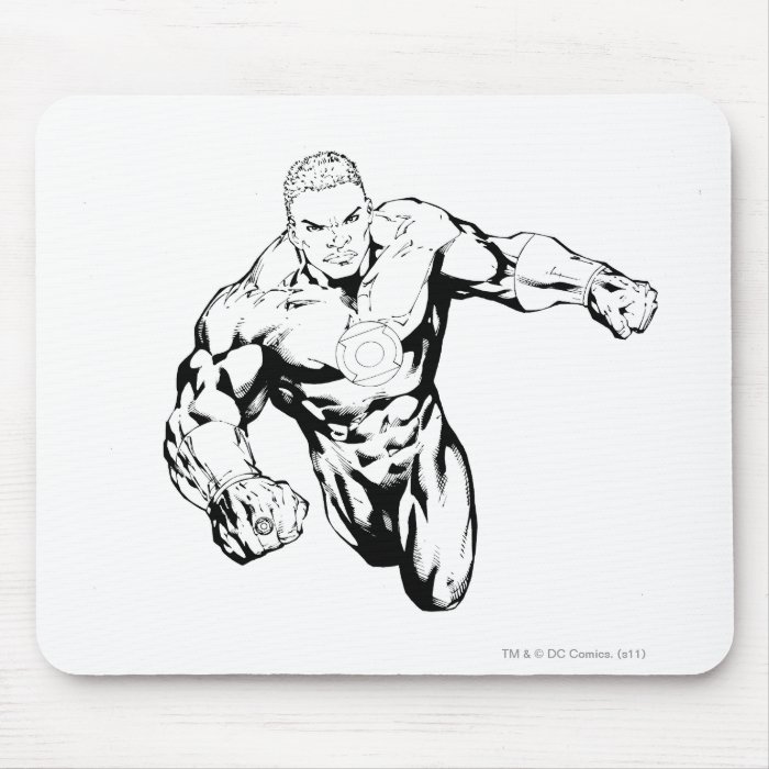 Comic Style   Green Lantern, Black and White Mouse Pads