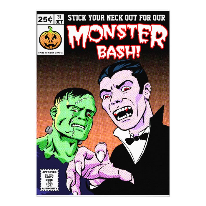 Comic Style Halloween Party Invitation