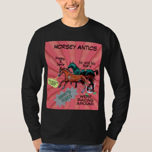 comic style horsey antics T_Shirt