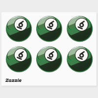 BILLIARDS BALLS CLASSIC ROUND STICKER | Zazzle