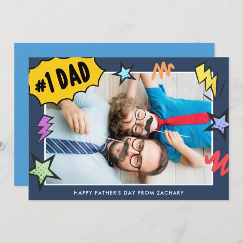 Comic Style Photo Fathers Day Card