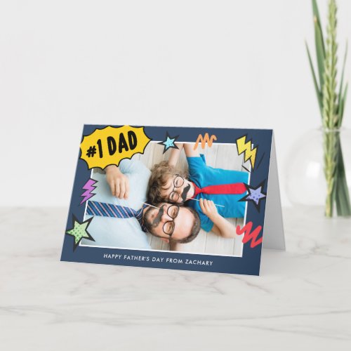 Comic Style Photo Fathers Day Card