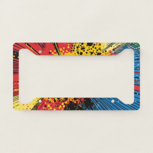 Comic Style Pop Art Explosion (10) License Plate Frame