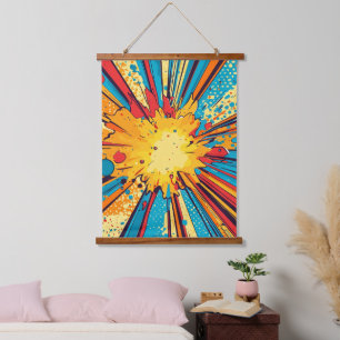 Comic Style Pop Art Explosion (11) Hanging Tapestry