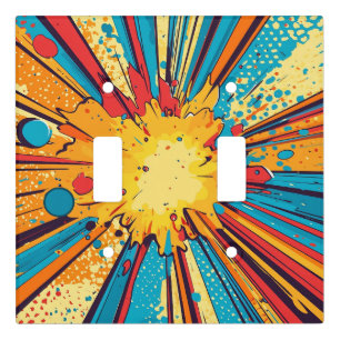 Comic Style Pop Art Explosion (11) Light Switch Cover