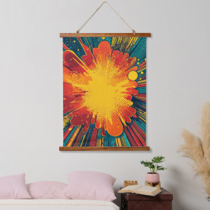 Comic Style Pop Art Explosion (1) Hanging Tapestry