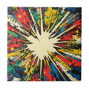 Comic Style Pop Art Explosion (2) Ceramic Tile