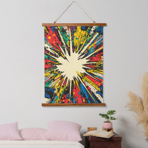 Comic Style Pop Art Explosion (2) Hanging Tapestry
