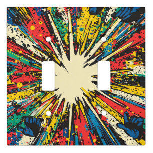 Comic Style Pop Art Explosion (2) Light Switch Cover