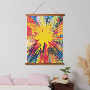 Comic Style Pop Art Explosion (3) Hanging Tapestry