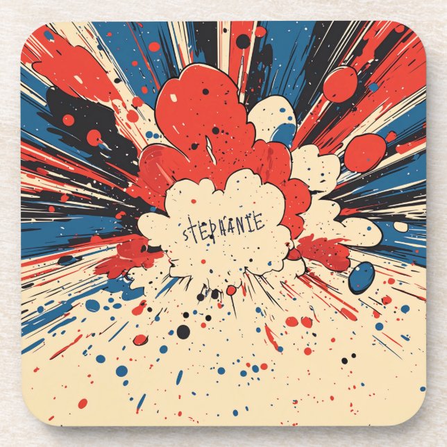 Comic Style Pop Art Explosion (4) Beverage Coaster (Front)
