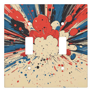 Comic Style Pop Art Explosion (4) Light Switch Cover