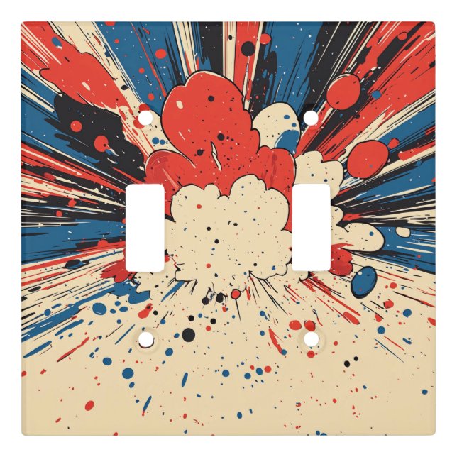 Comic Style Pop Art Explosion (4) Light Switch Cover (Front)