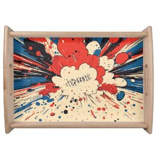 Comic Style Pop Art Explosion (4) Serving Tray