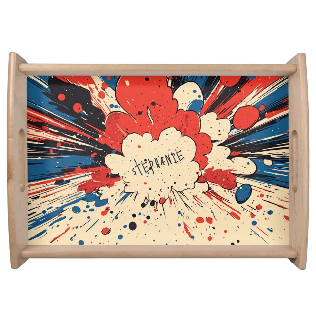 Comic Style Pop Art Explosion (4) Serving Tray (Front)