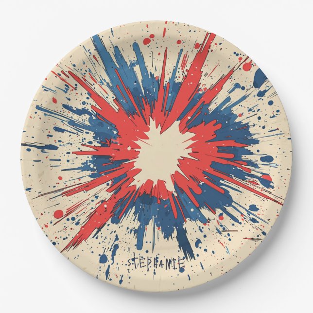 Comic Style Pop Art Explosion (5) Paper Plates (Front)