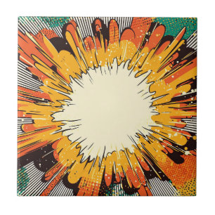 Comic Style Pop Art Explosion (6) Ceramic Tile