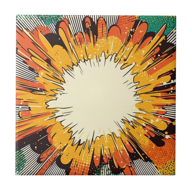 Comic Style Pop Art Explosion (6) Ceramic Tile (Front)