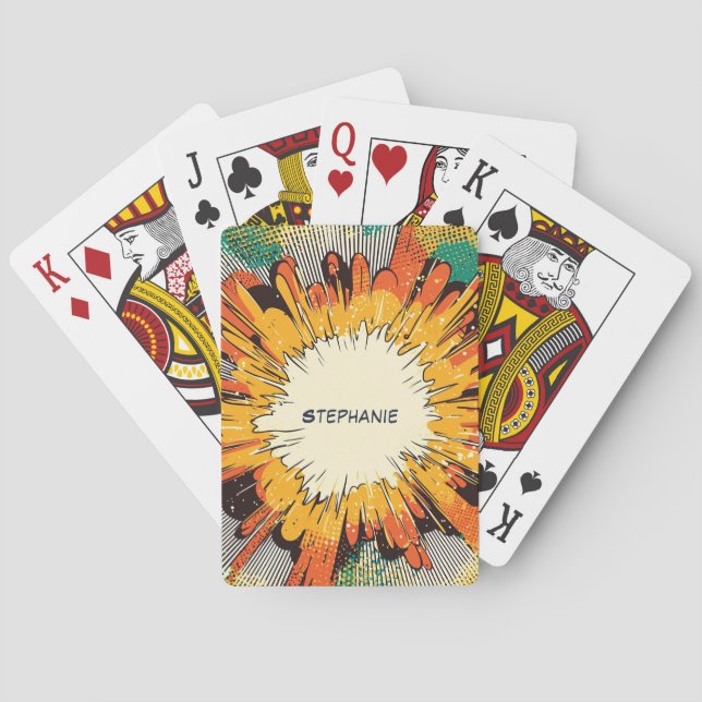 Comic Style Pop Art Explosion (6) Poker Cards (Back)