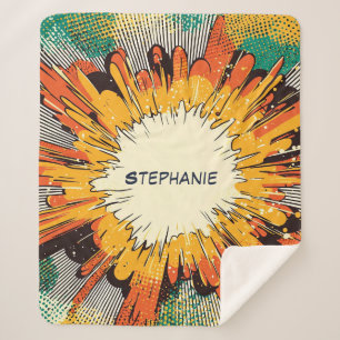 Comic Style Pop Art Explosion (6) Sherpa Blanket