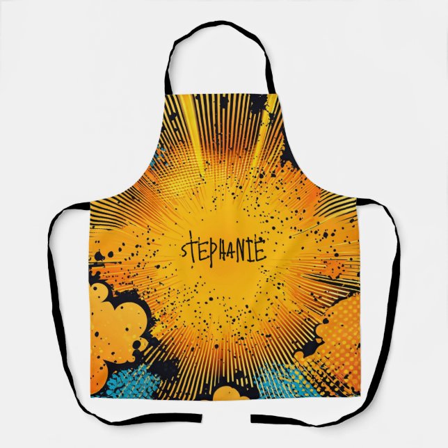Comic Style Pop Art Explosion (8) Apron (Front)