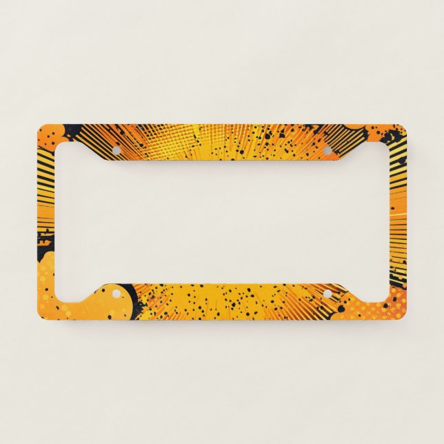 Comic Style Pop Art Explosion (8) License Plate Frame (Front)