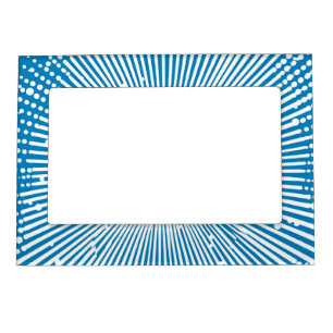 Comic Style Pop Art Explosion - Blue and White Magnetic Frame