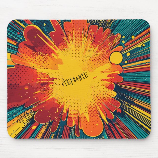 Comic Style Pop Art Explosion Mouse Pad (Front)
