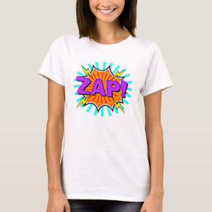 Comic Style Pop Art Retro Blue Purple Orange ZAP T-Shirt