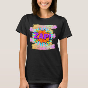 Comic Style Pop Art Retro Blue Purple Orange ZAP T-Shirt