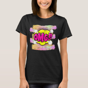 Comic Style Pop Art Retro Yellow Pink Purple OMG T-Shirt