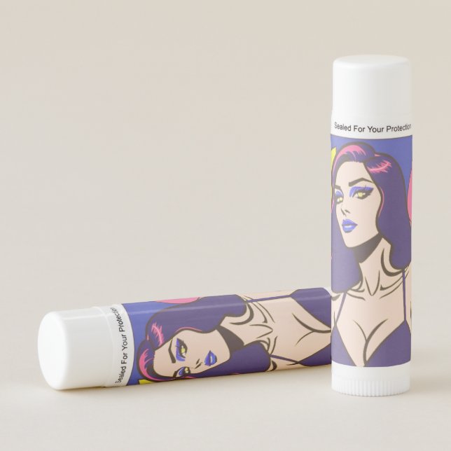 Comic style pretty woman Lip Balm (Front)