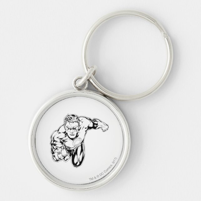 Comic Style - Ring in front, Black and White Keychain (Front)