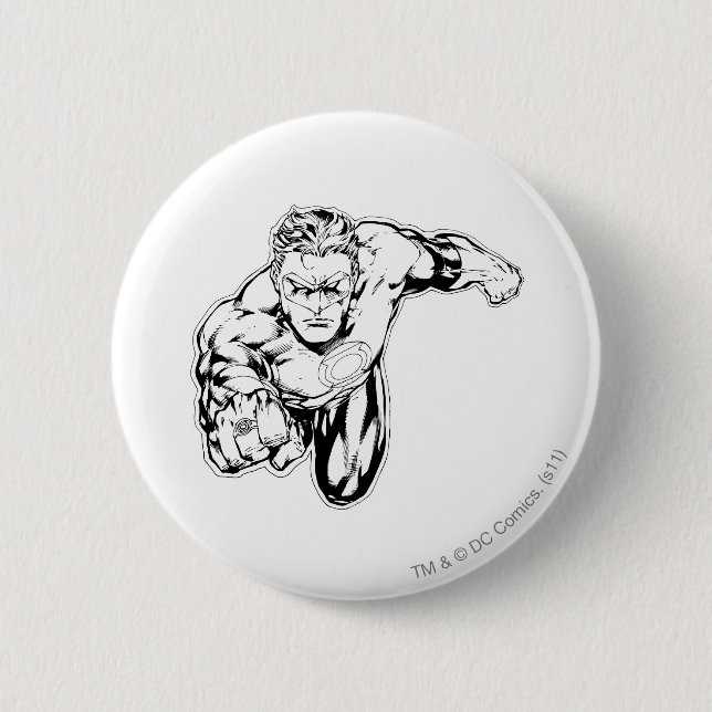Comic Style - Ring in front, Black and White Pinback Button (Front)