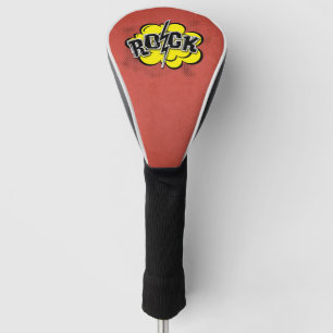 Comic style rock illustration golf head cover