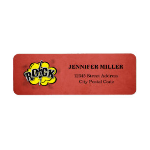 Comic style rock illustration label