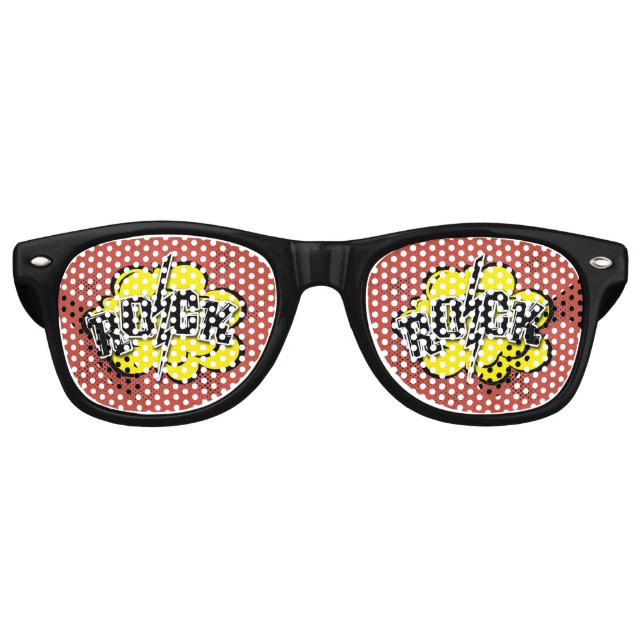 Comic style rock illustration retro sunglasses (Front)