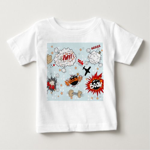 Comic Style Super Hero Design Baby T_Shirt