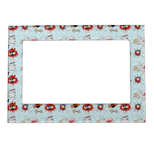 Comic Style Super Hero Design Magnetic Picture Frame