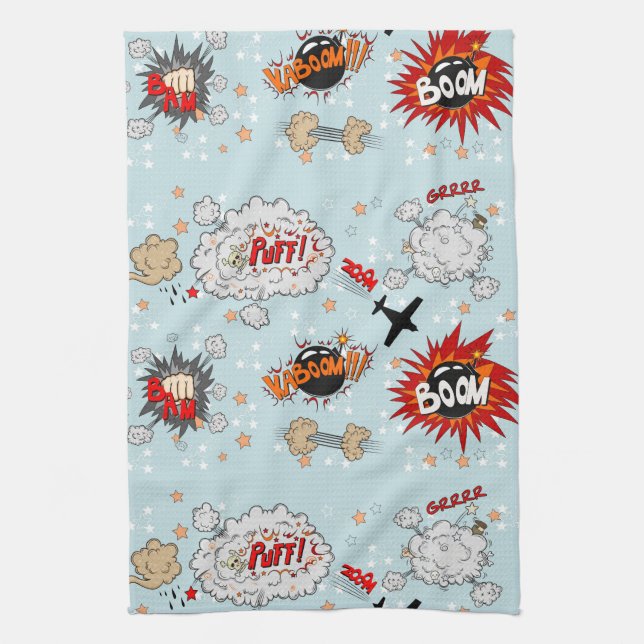 Comic Style Super Hero Design Towel (Vertical)